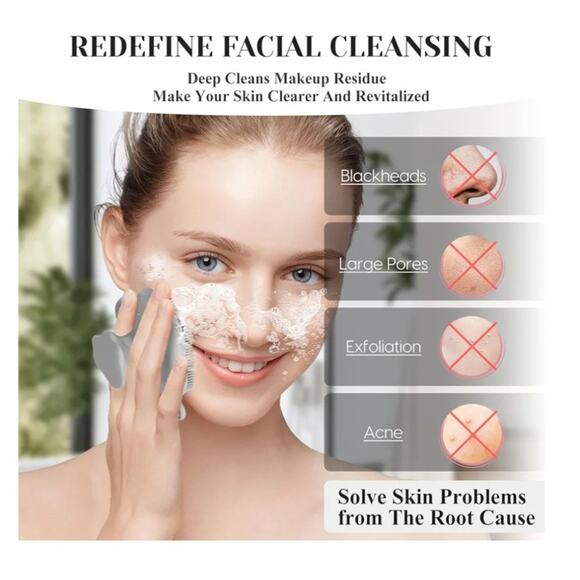 9447 Face Scrubber for Men And Women Facial Cleansing Brush Silicone Face Wash - Picture 3 of 6